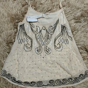 Beaded Chiffon Tank Top